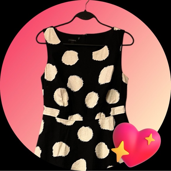 Talbots Black & White Polka Dot Dress - Picture 3 of 16